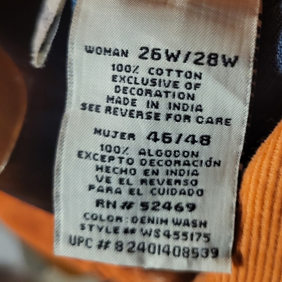 Vintage White Stag Halloween Embroidered Pumpkin Candy Denim Shirt Size 26/28 - Picture 7 of 7